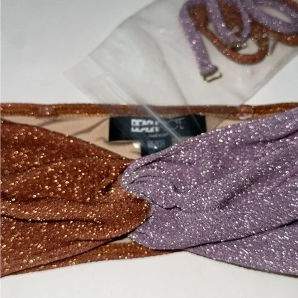 NWT Beach Riot Juno Bandeau Metallic Color Block Bikini Top‎ Size Medium